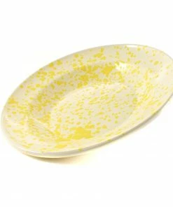 Puglia Handmade Tableware Puglia Yellow Splatter Pasta Bowl 29cm