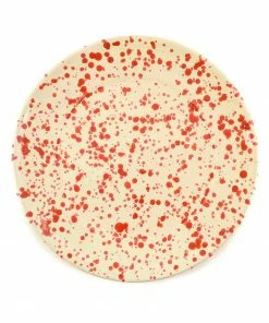Puglia Handmade Tableware Puglia Red Splatter Dinner Plate 27cm