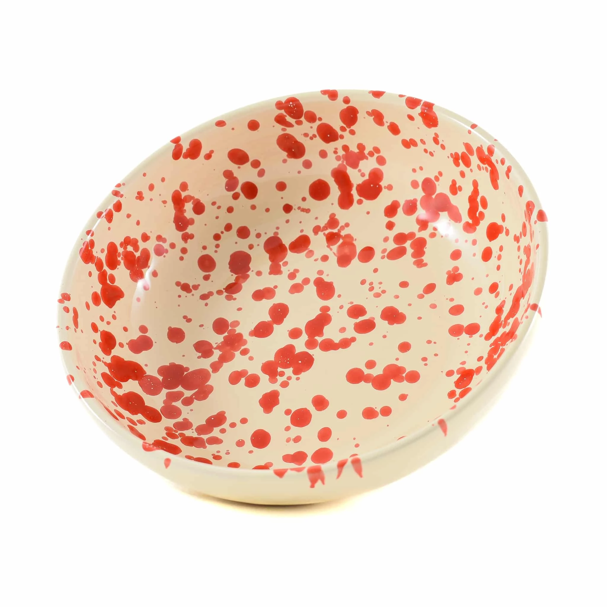 Puglia Handmade Puglia Red Splatter Bowl 19cm Tableware 4 Puglia Handmade Puglia Red Splatter Bowl 19cm Tableware