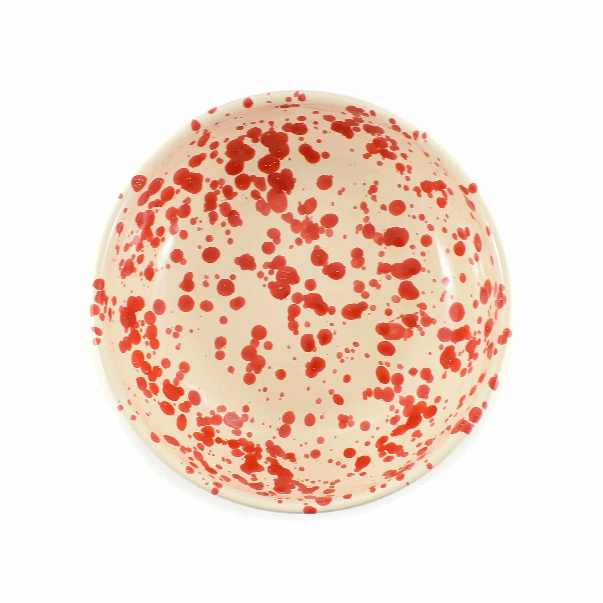 Puglia Handmade Puglia Red Splatter Bowl 19cm Tableware 5 Puglia Handmade Puglia Red Splatter Bowl 19cm Tableware