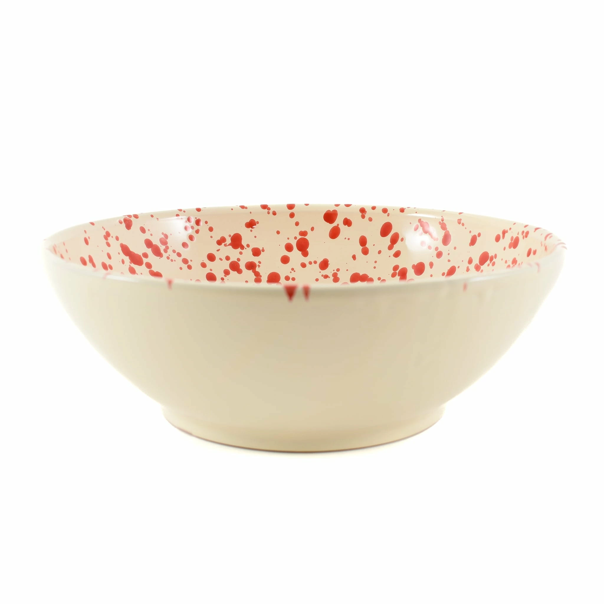 Puglia Handmade Tableware Puglia Red Splatter Large Salad Bowl 28cm 3 Puglia Handmade Tableware Puglia Red Splatter Large Salad Bowl 28cm