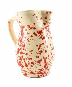 Puglia Handmade Puglia Red Splatter Pitcher