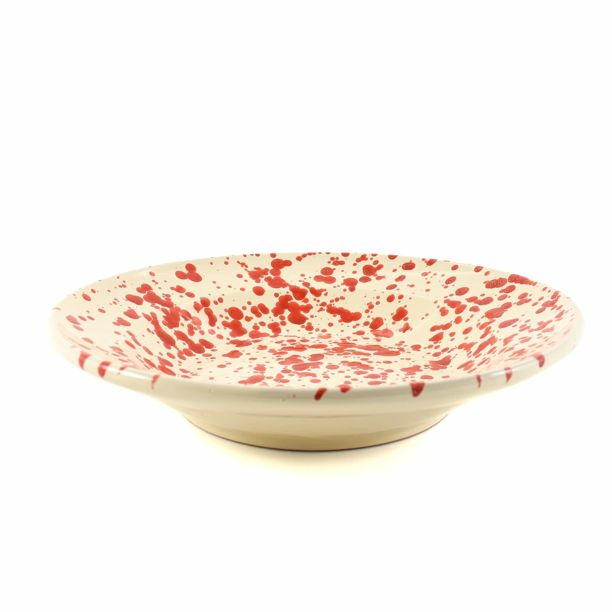 Puglia Handmade Puglia Red Splatter Pasta Bowl 29cm 3 Puglia Handmade Puglia Red Splatter Pasta Bowl 29cm