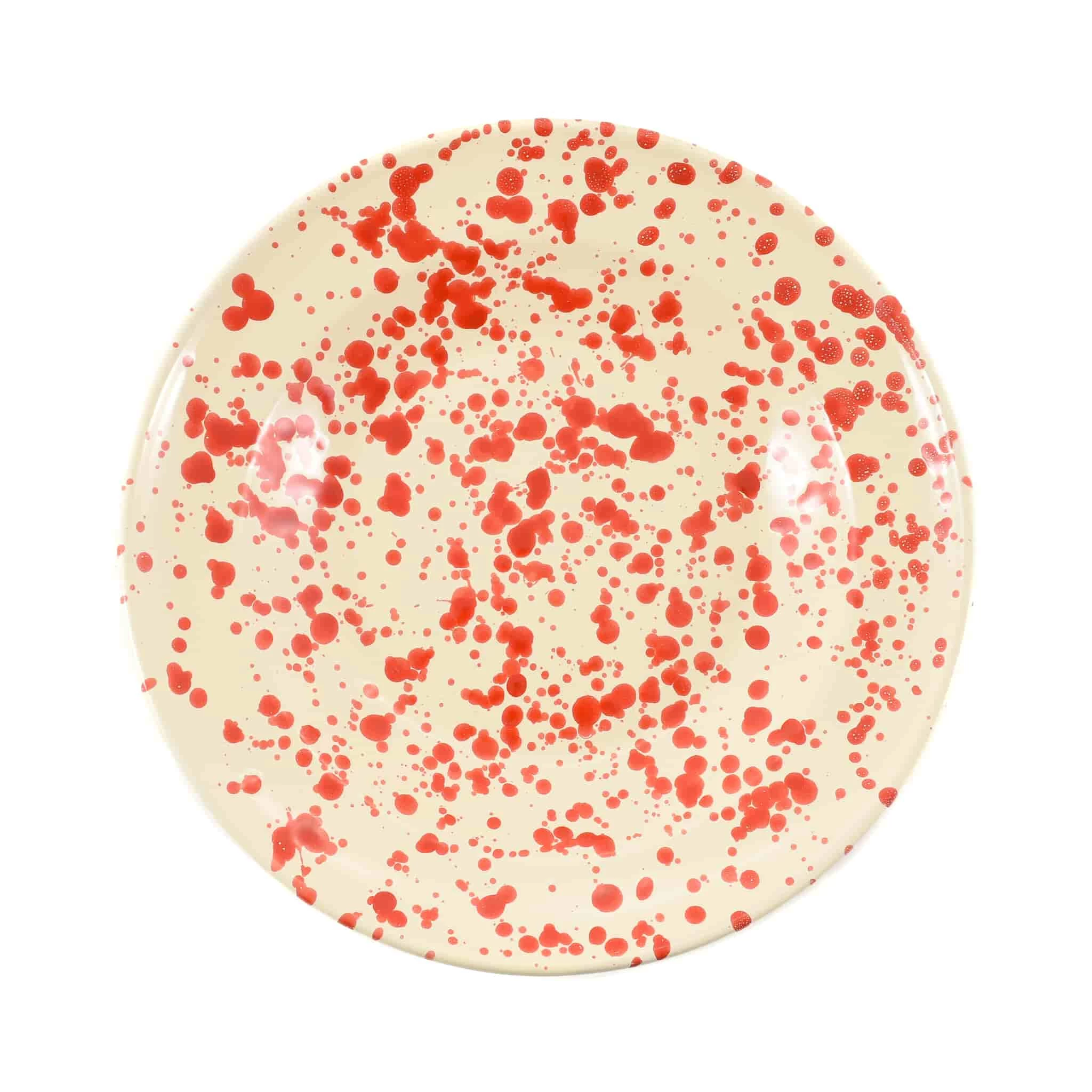 Puglia Handmade Puglia Red Splatter Pasta Bowl 29cm 5 Puglia Handmade Puglia Red Splatter Pasta Bowl 29cm