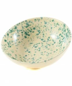 Puglia Handmade Tableware Puglia Aquamarine Splatter Large Salad Bowl 28cm