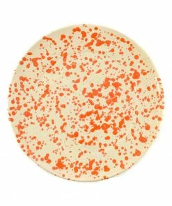 Puglia Handmade Tableware Puglia Orange Splatter Dinner Plate 27cm