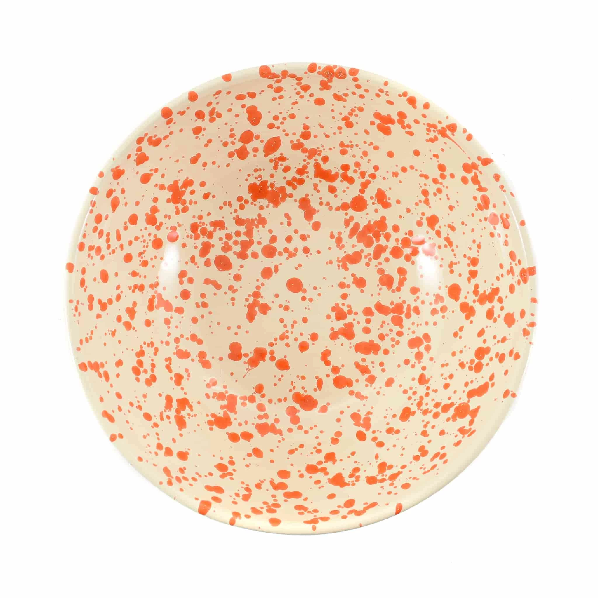 Puglia Handmade Puglia Orange Splatter Large Salad Bowl 28cm 5 Puglia Handmade Puglia Orange Splatter Large Salad Bowl 28cm