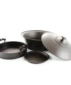 Netherton Foundry Spun Iron Stovetop Smoker & Casserole Set