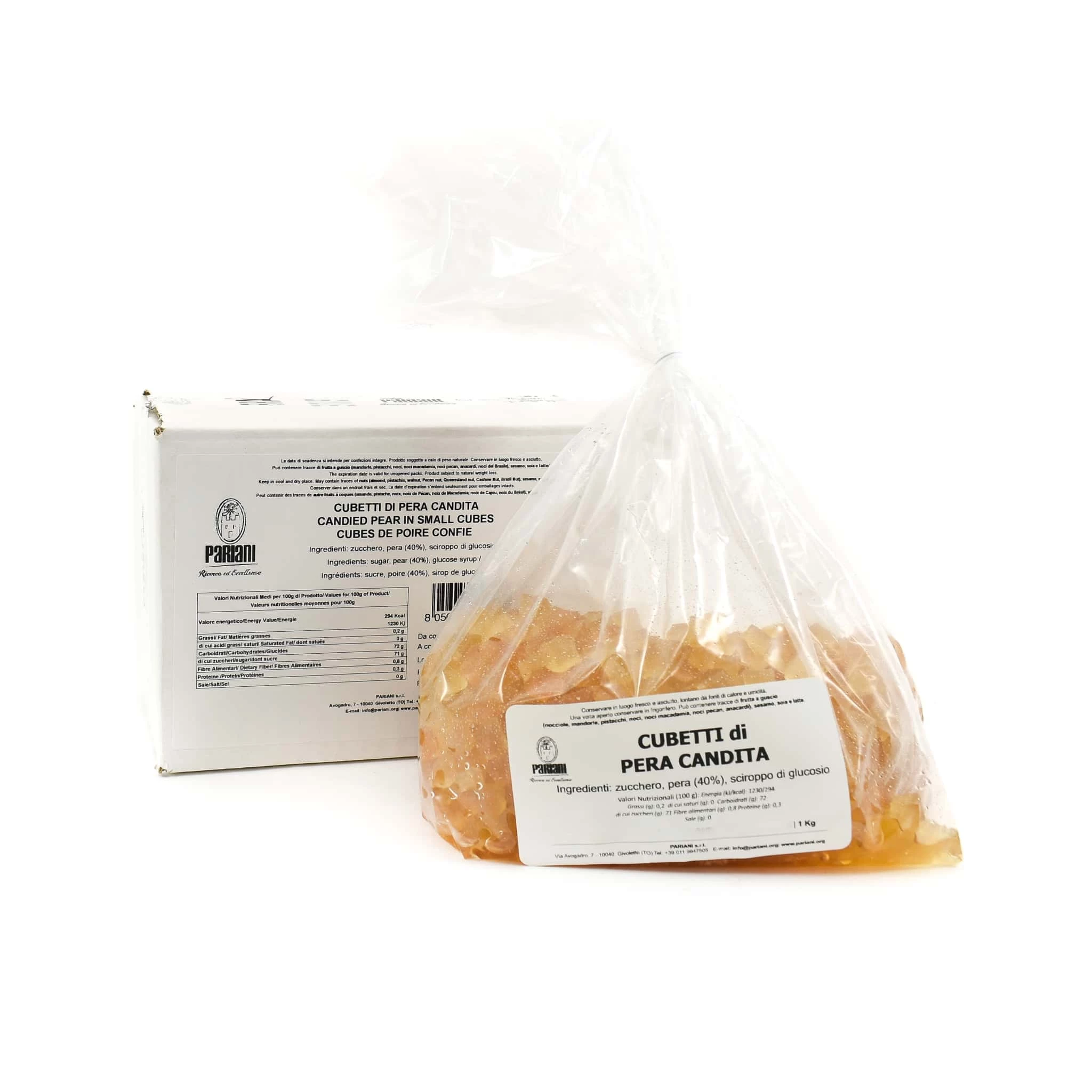 Pariani Candied Pear In Small Cubes 1kg Ingredients 3 Pariani Candied Pear In Small Cubes 1kg Ingredients