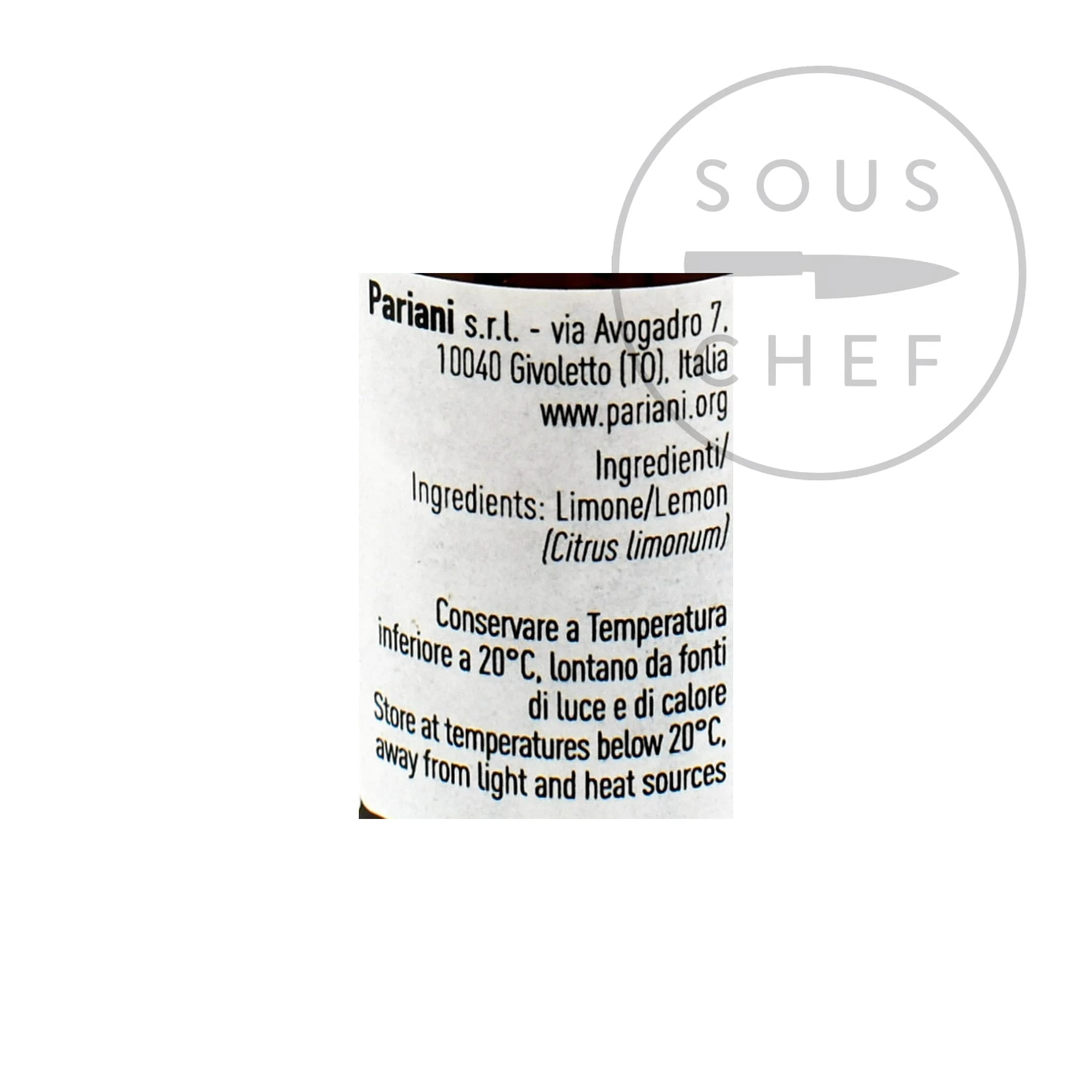 Pariani Natural Lemon Flavouring 15ml Ingredients 4 Pariani Natural Lemon Flavouring 15ml Ingredients