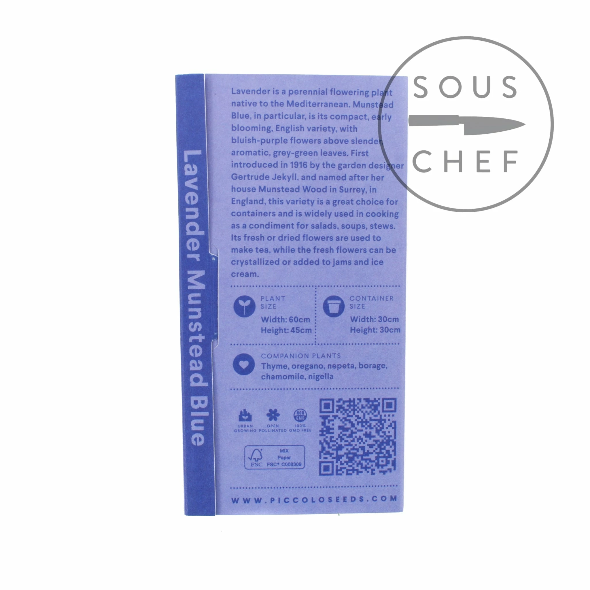 Piccolo Munstead Blue Lavender Edible Flower Seeds Ingredients 4 Piccolo Munstead Blue Lavender Edible Flower Seeds Ingredients