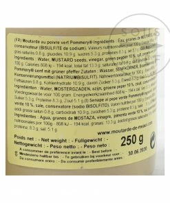 Ingredients Pommery Green Peppercorn Mustard 250g 9 Ingredients Pommery Green Peppercorn Mustard 250g