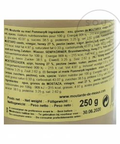Ingredients Pommery Honey Mustard 250g 9 Ingredients Pommery Honey Mustard 250g