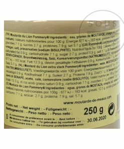 Pommery Extra Strong Mustard 250g Ingredients 9 Pommery Extra Strong Mustard 250g Ingredients