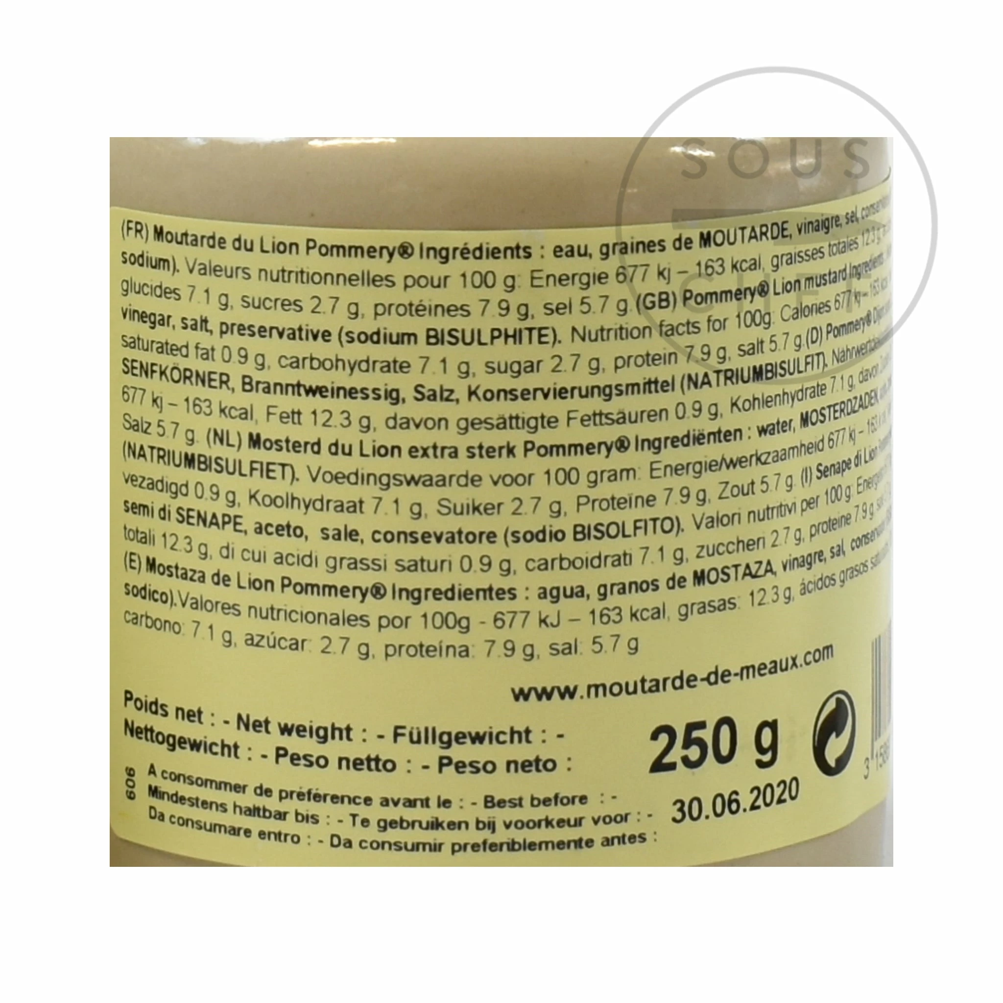 Pommery Extra Strong Mustard 250g Ingredients 6 Pommery Extra Strong Mustard 250g Ingredients