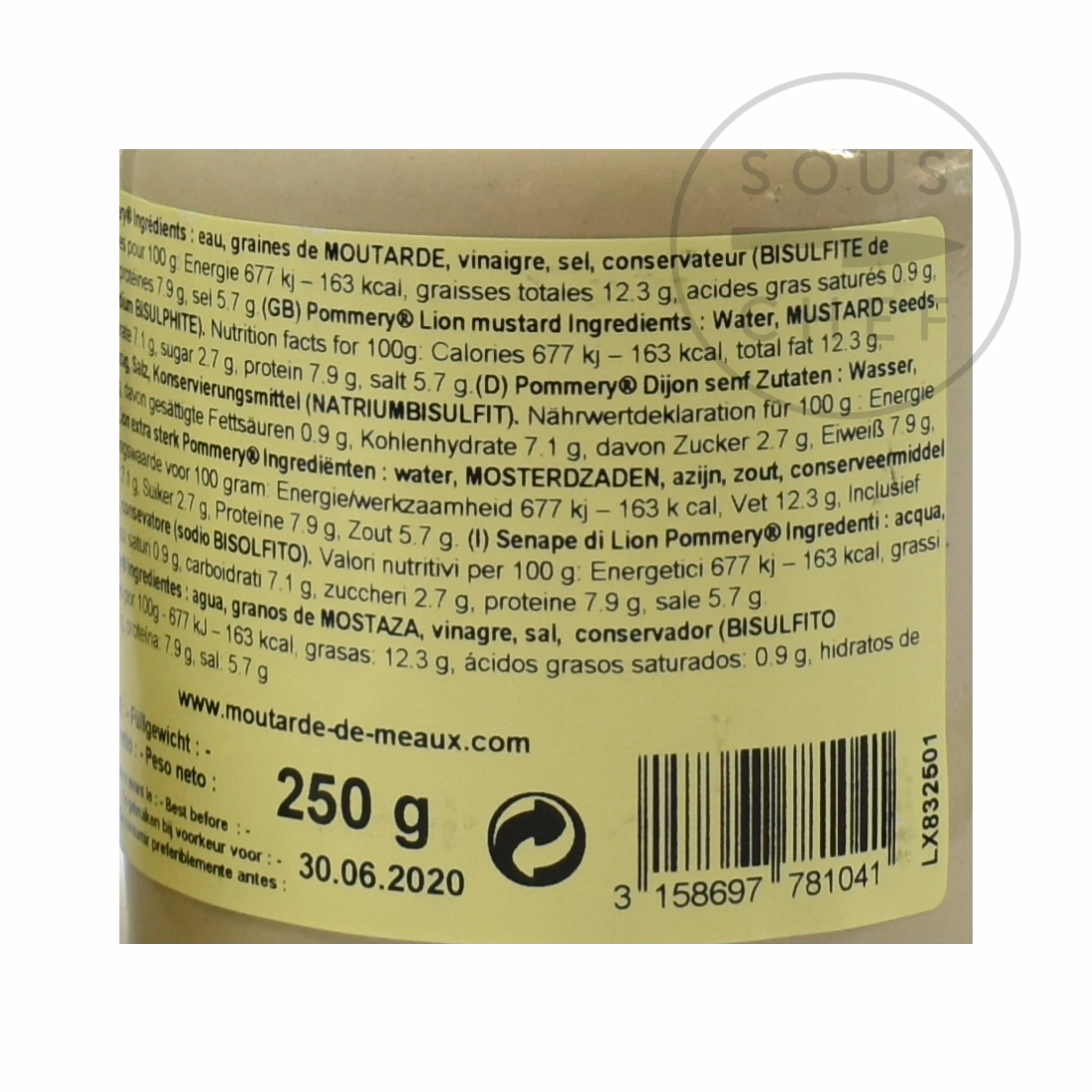 Pommery Extra Strong Mustard 250g Ingredients 4 Pommery Extra Strong Mustard 250g Ingredients
