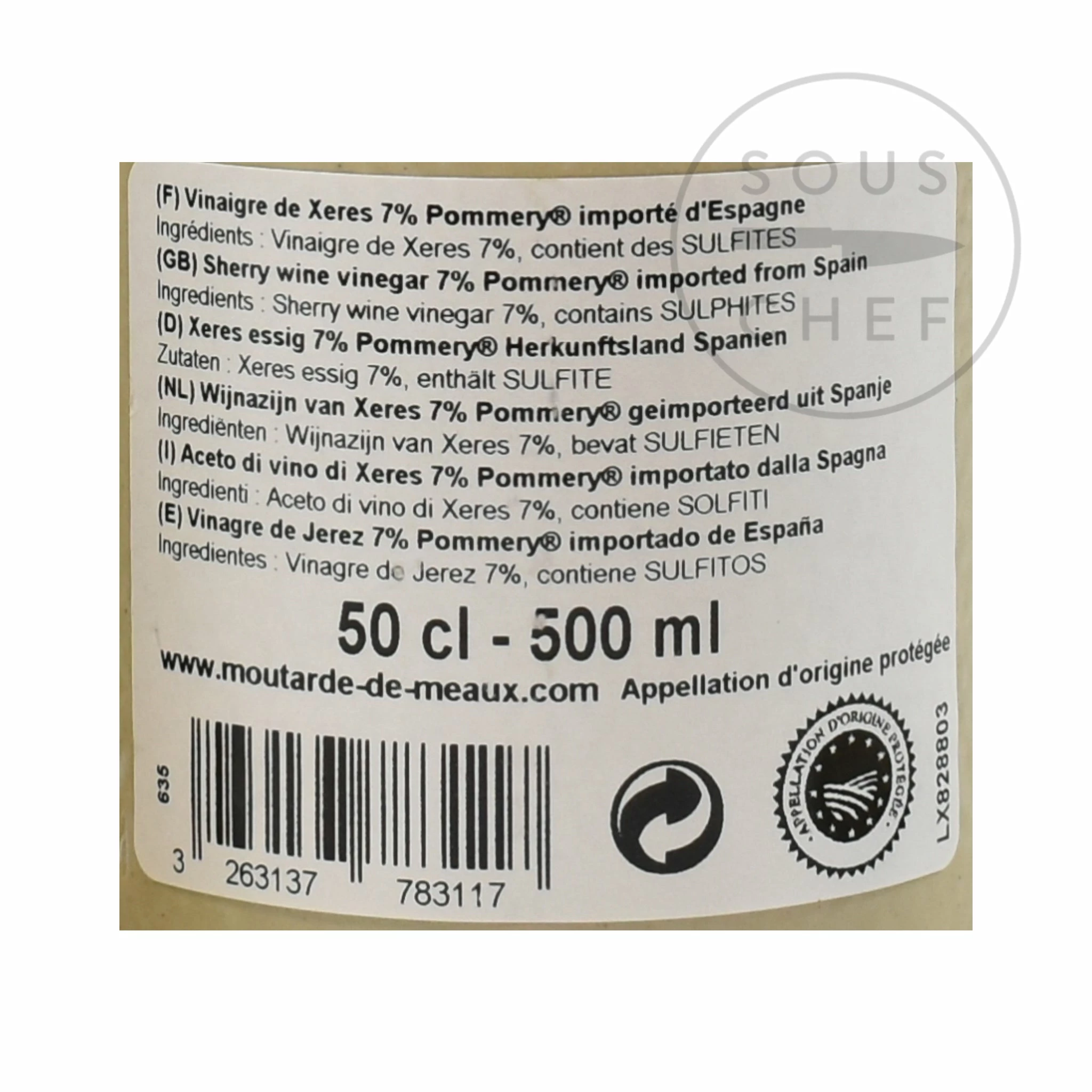 Pommery Sherry Vinegar 500ml 5 Pommery Sherry Vinegar 500ml