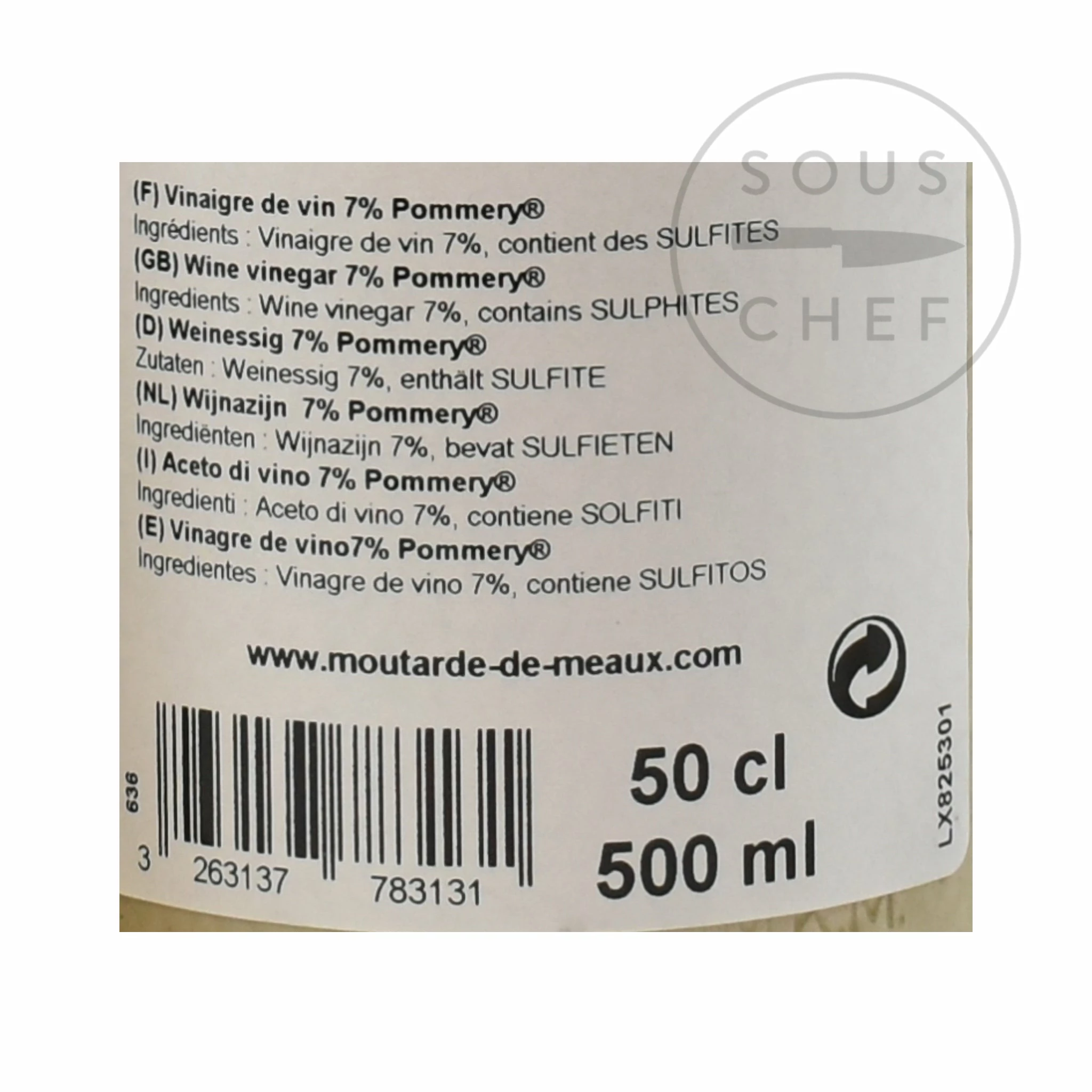 Pommery Red Wine Vinegar 500ml Ingredients 5 Pommery Red Wine Vinegar 500ml Ingredients