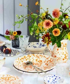 Puglia Handmade Puglia Orange Splatter Large Salad Bowl 28cm 10 Puglia Handmade Puglia Orange Splatter Large Salad Bowl 28cm