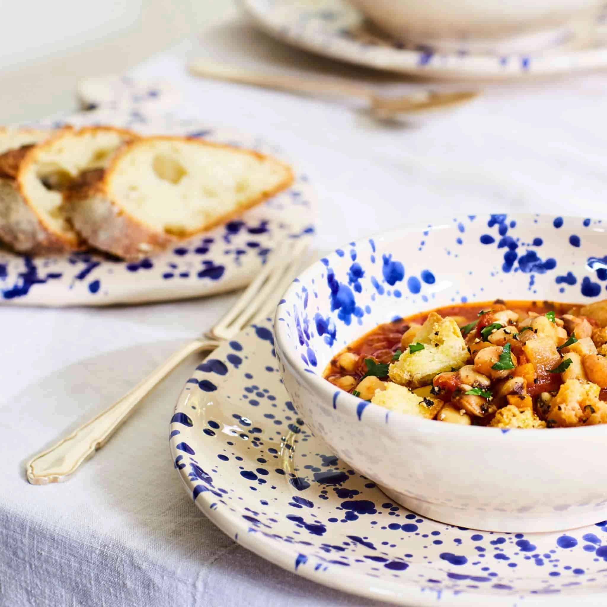 Puglia Handmade Tableware Puglia Blue Splatter Pasta Bowl 29cm 7 Puglia Handmade Tableware Puglia Blue Splatter Pasta Bowl 29cm