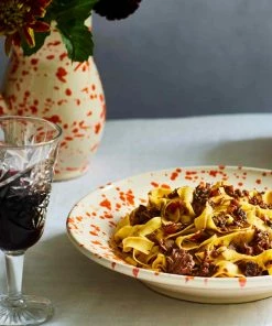 Puglia Handmade Tableware Puglia Orange Splatter Dinner Plate 27cm