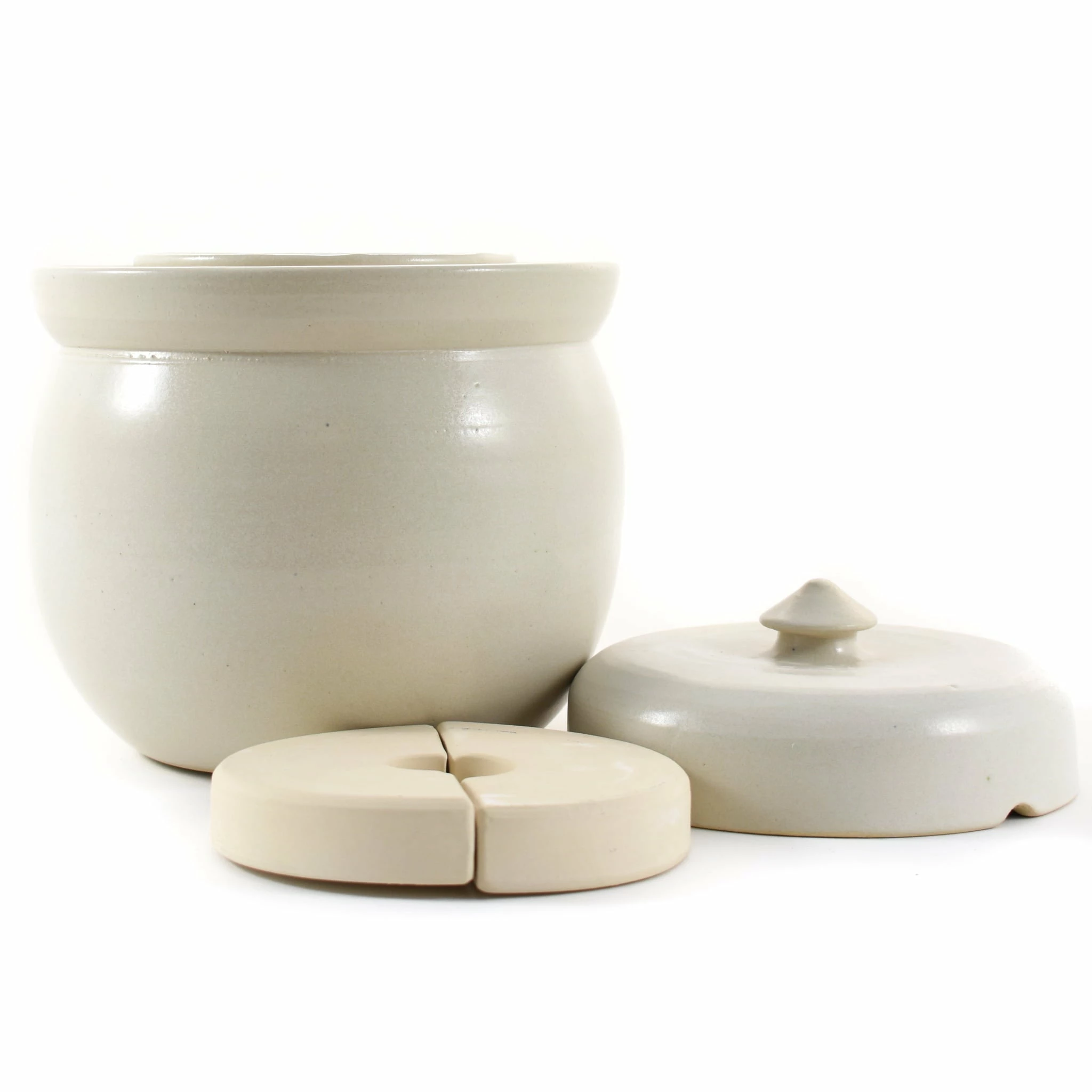 Sauerkraut Pots Handmade Stoneware Fermenting Crock In White 2 Litre 4 Sauerkraut Pots Handmade Stoneware Fermenting Crock In White 2 Litre