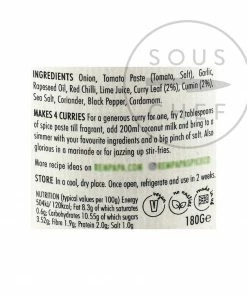 Rempapa Mamak Curry Leaf & Roasted Cumin 180g Ingredients