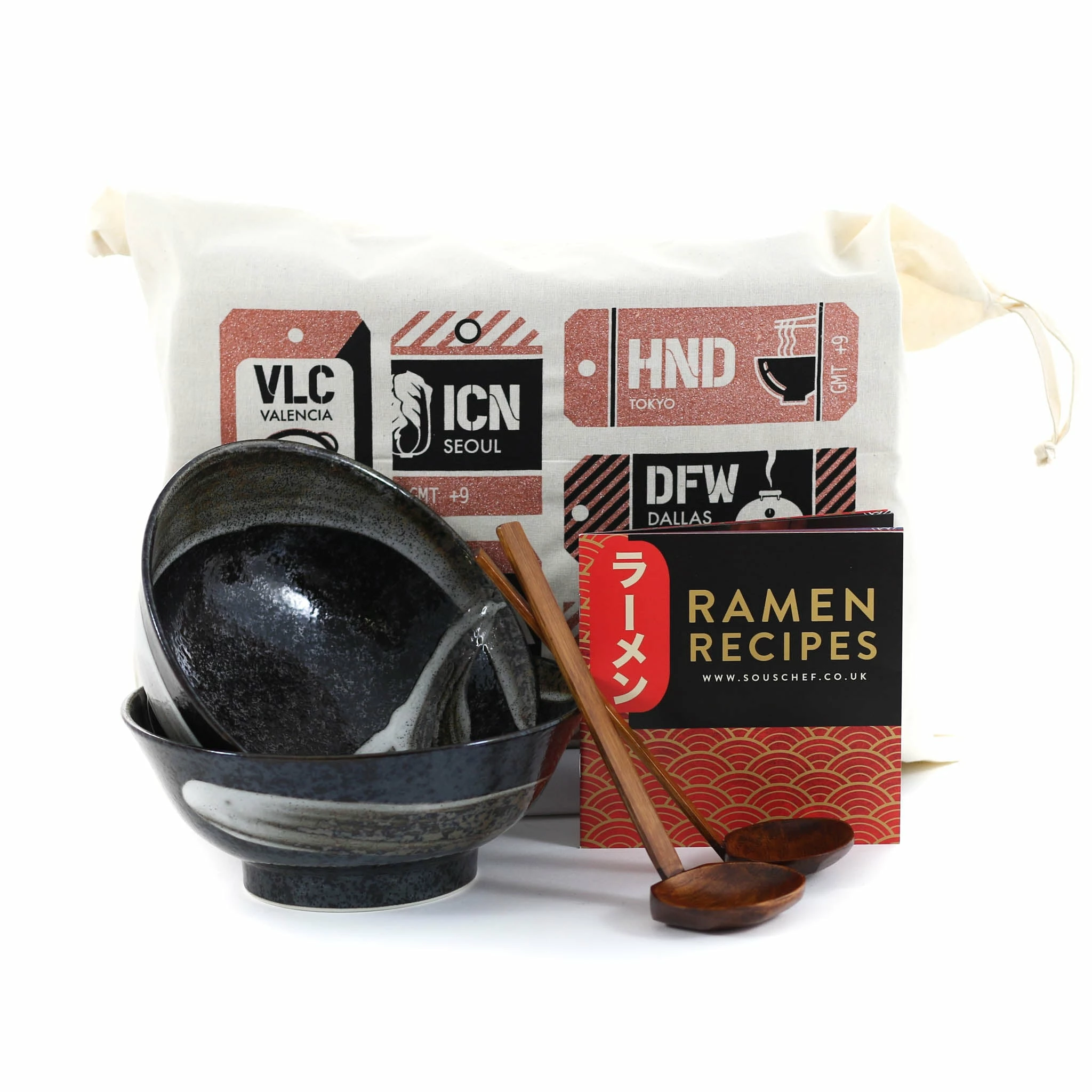 Sous Chef Kit Karasuba-Iro Ramen Bowl Set Cookbook Sets 3 Sous Chef Kit Karasuba-Iro Ramen Bowl Set Cookbook Sets