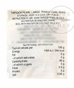 Cock Large Tapioca Pearl 454g Ingredients 7 Cock Large Tapioca Pearl 454g Ingredients