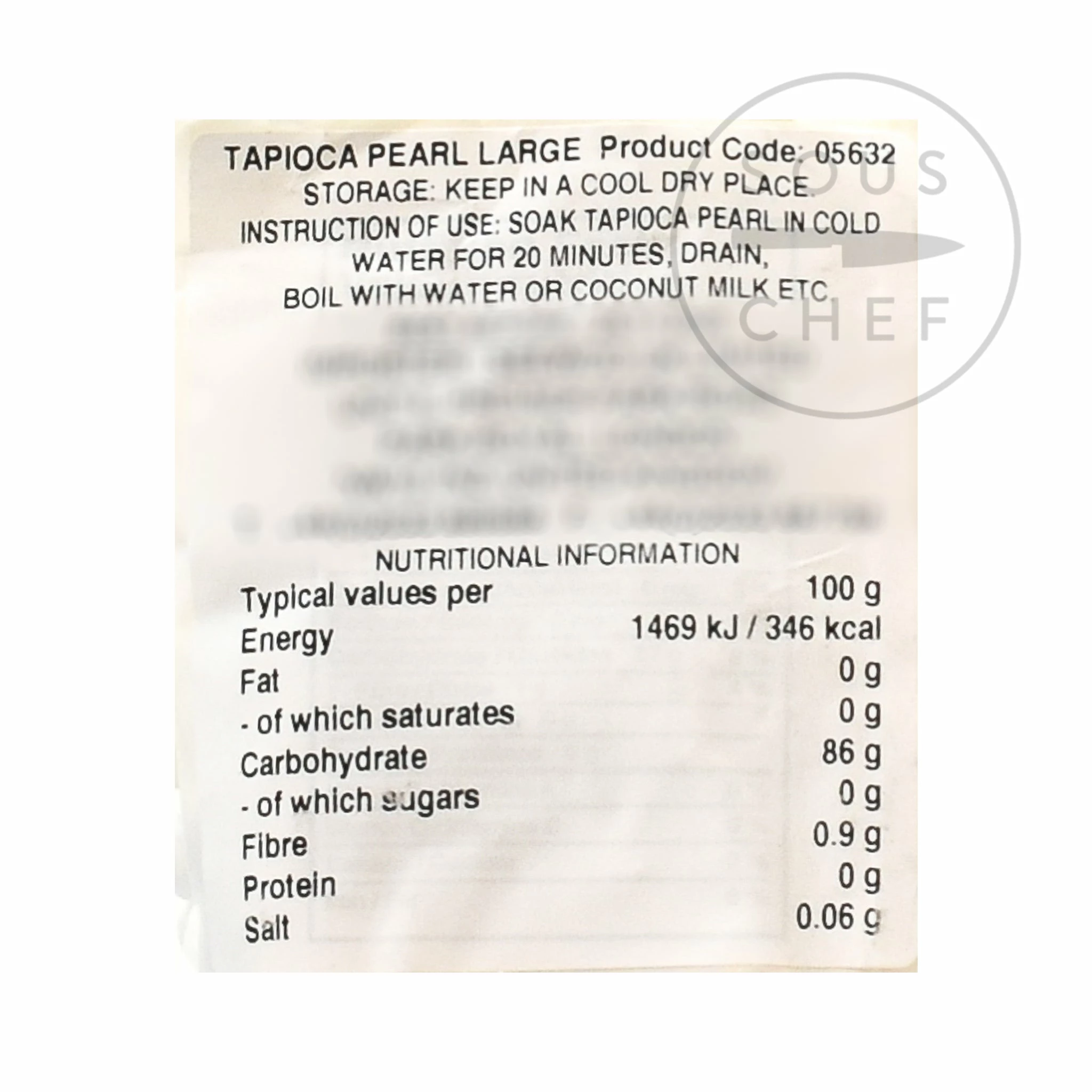 Cock Large Tapioca Pearl 454g Ingredients 5 Cock Large Tapioca Pearl 454g Ingredients