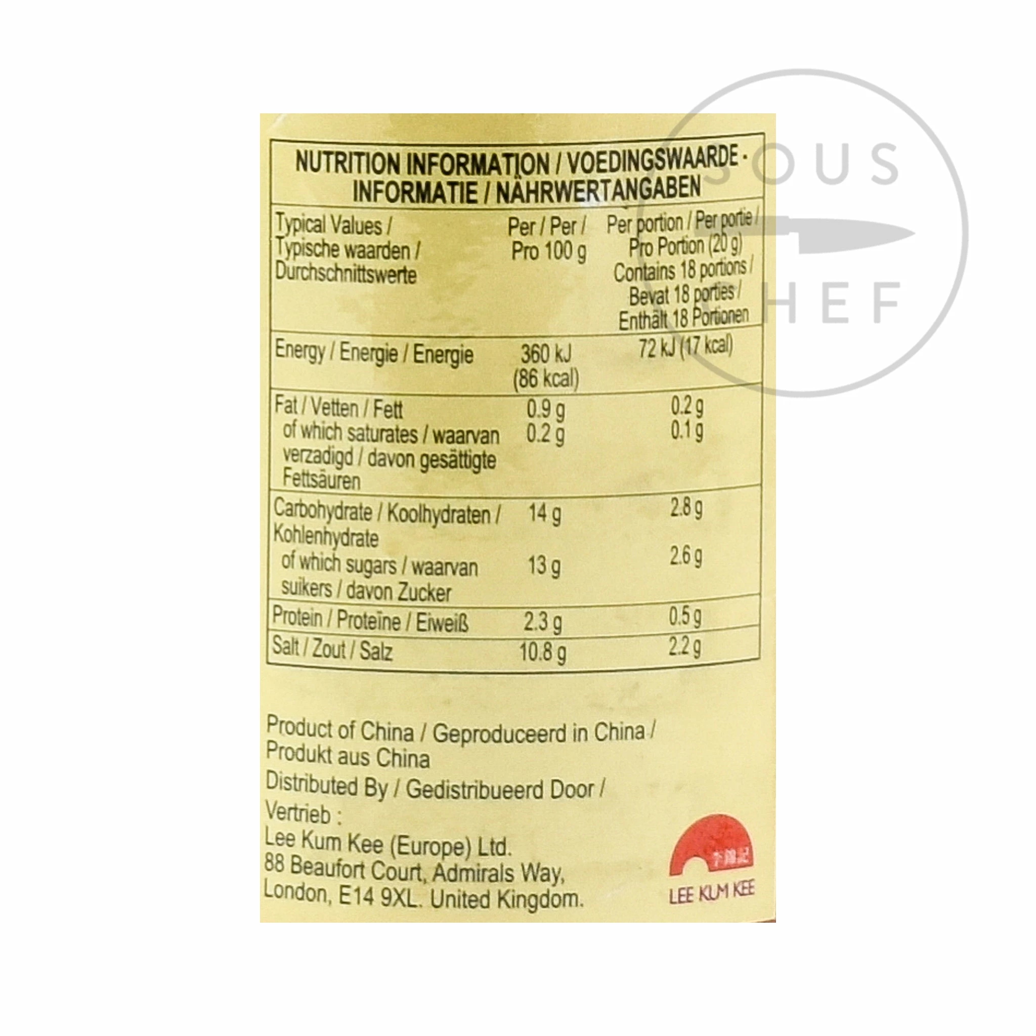 Ingredients Lee Kum Kee Chilli Garlic Sauce 368g 4 Ingredients Lee Kum Kee Chilli Garlic Sauce 368g