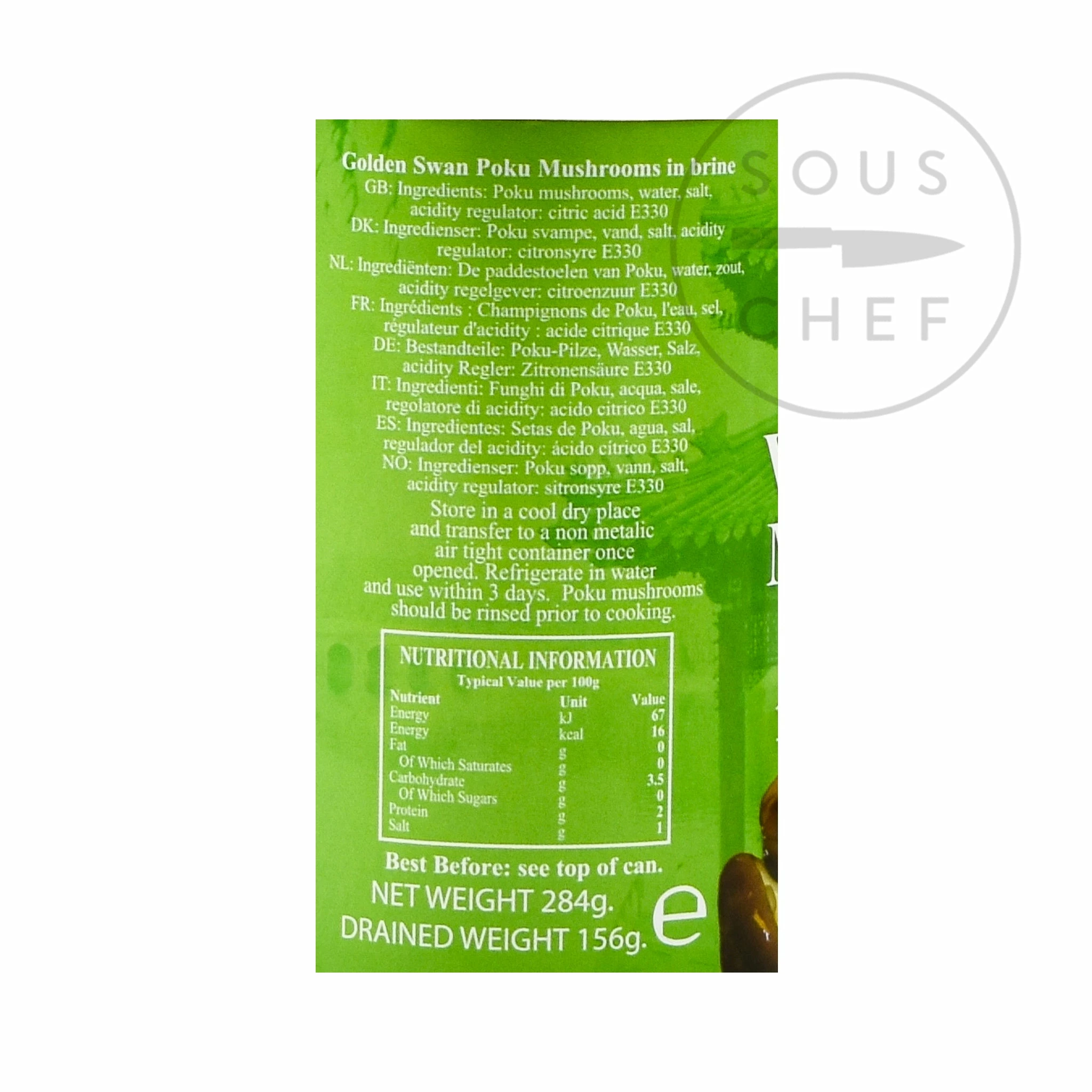 Golden Swan Poku Mushroom 284g Ingredients 4 Golden Swan Poku Mushroom 284g Ingredients