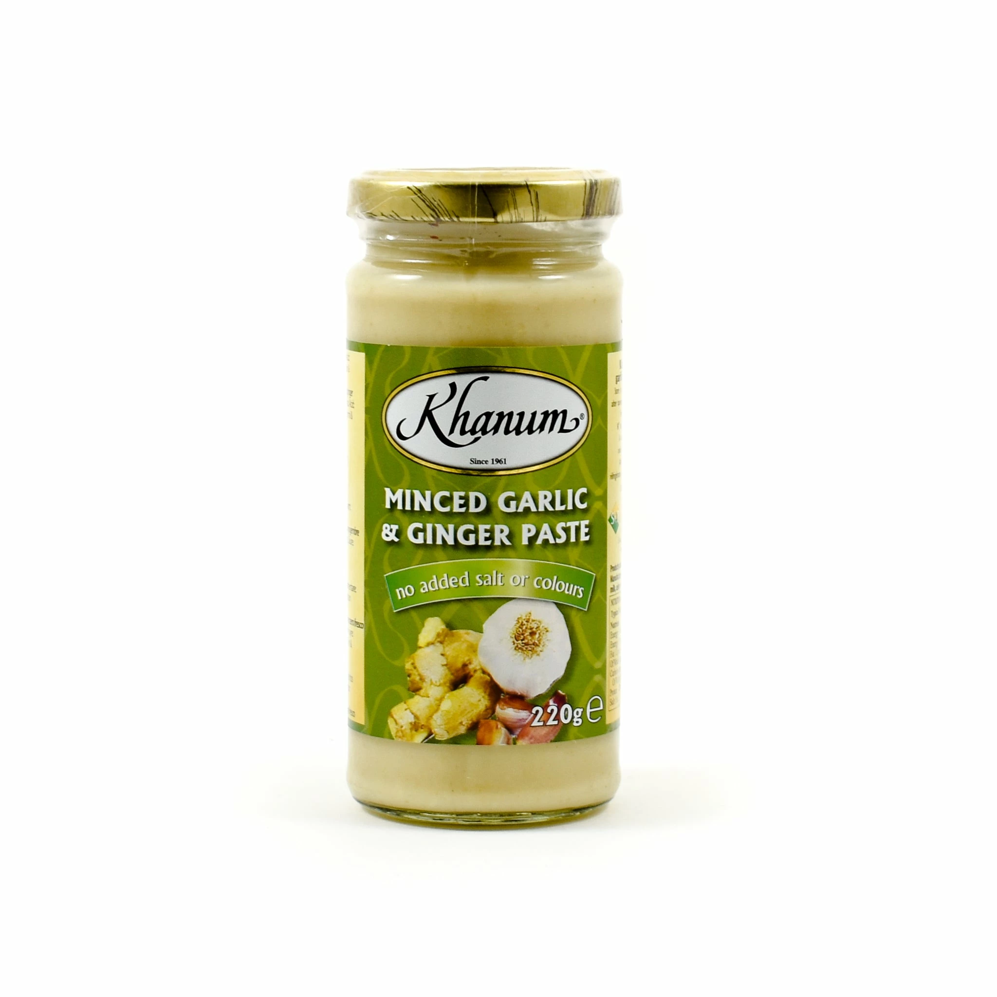 Ingredients Khanum Minced Garlic & Ginger 220g 3 Ingredients Khanum Minced Garlic & Ginger 220g