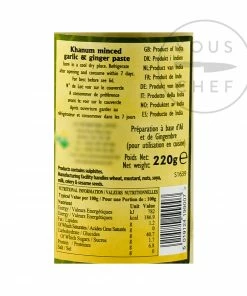 Ingredients Khanum Minced Garlic & Ginger 220g 6 Ingredients Khanum Minced Garlic & Ginger 220g