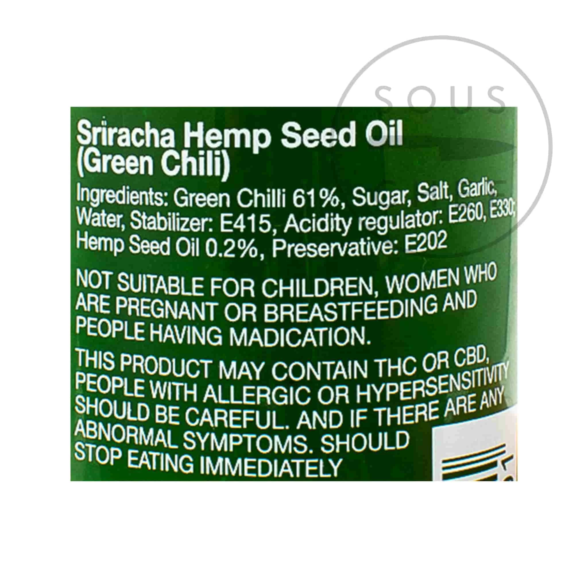 Flying Goose Sriracha Chilli Sauce Hemp Ingredients 7 Flying Goose Sriracha Chilli Sauce Hemp Ingredients