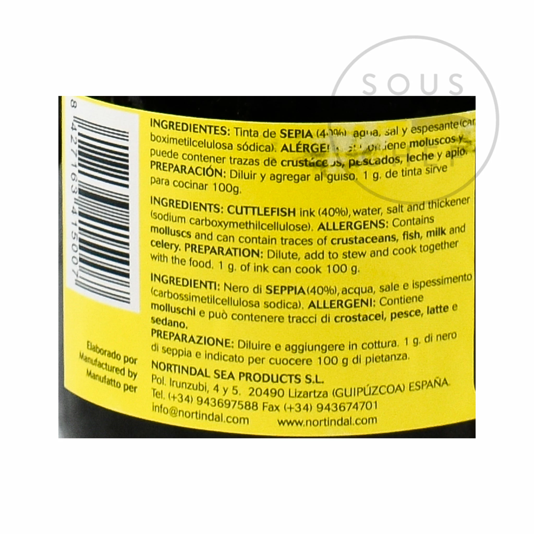 Nortindal Squid Ink Jar (Cuttlefish Ink) Seaweed & Squid Ink 7 Nortindal Squid Ink Jar (Cuttlefish Ink) Seaweed & Squid Ink