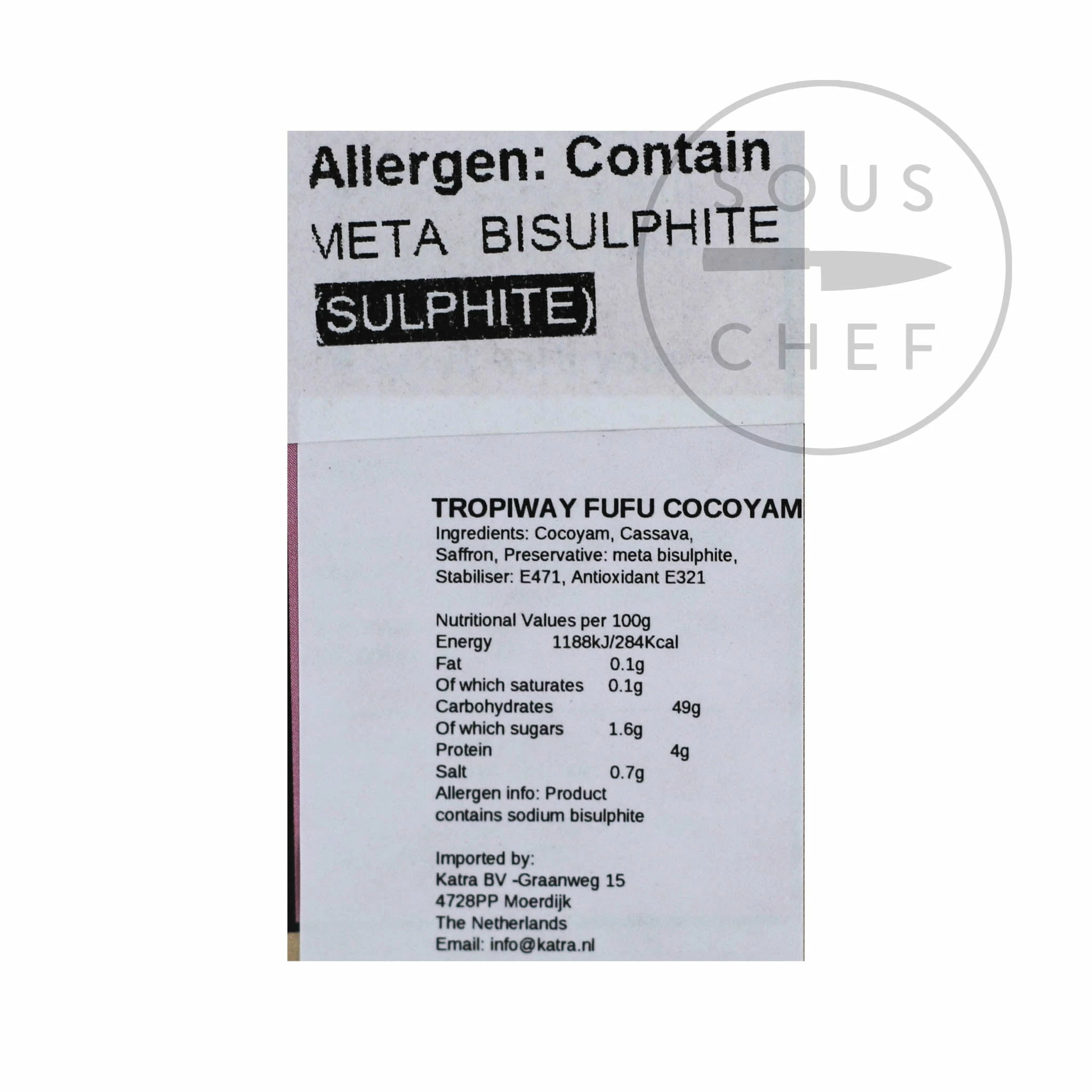 Ingredients Tropiway Cocoyam Fufu Flour 680g 4 Ingredients Tropiway Cocoyam Fufu Flour 680g