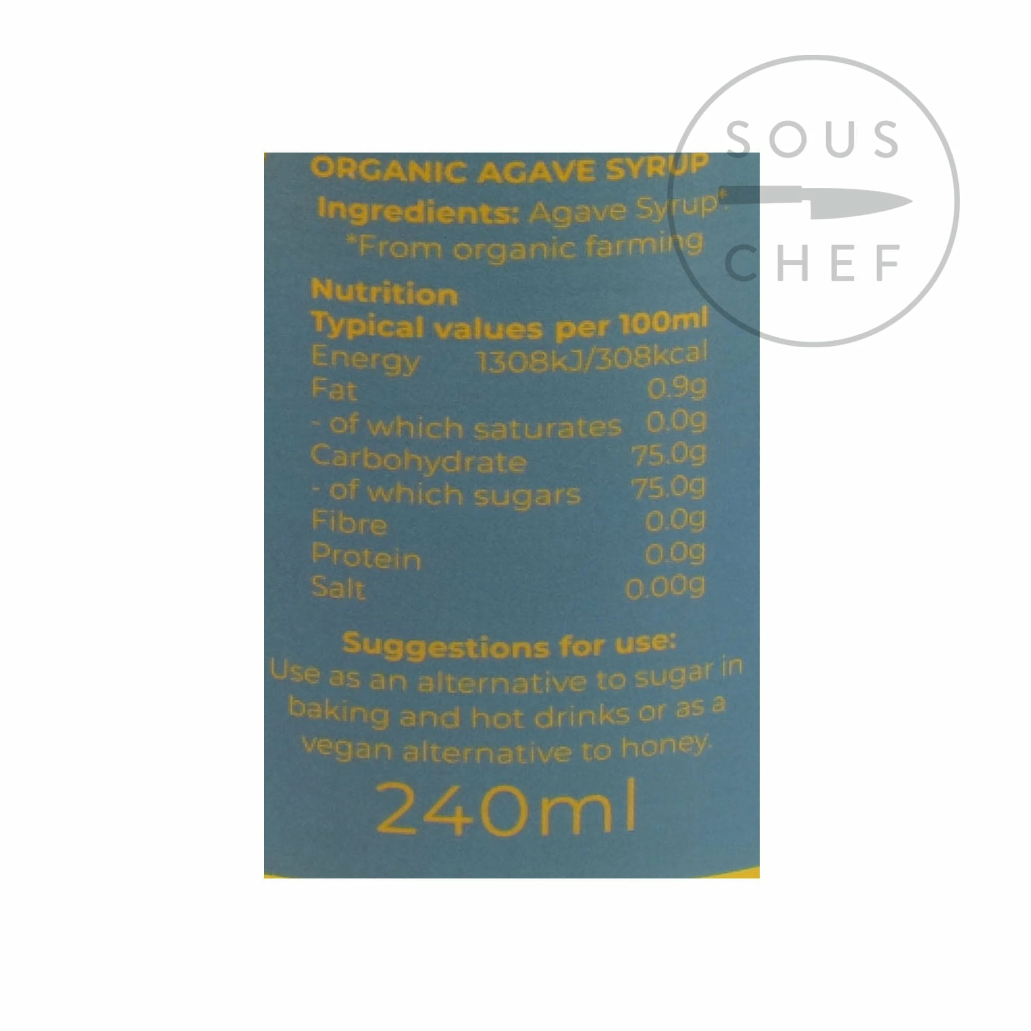 Suma Ingredients Organic Agave Syrup 240ml 5 Suma Ingredients Organic Agave Syrup 240ml