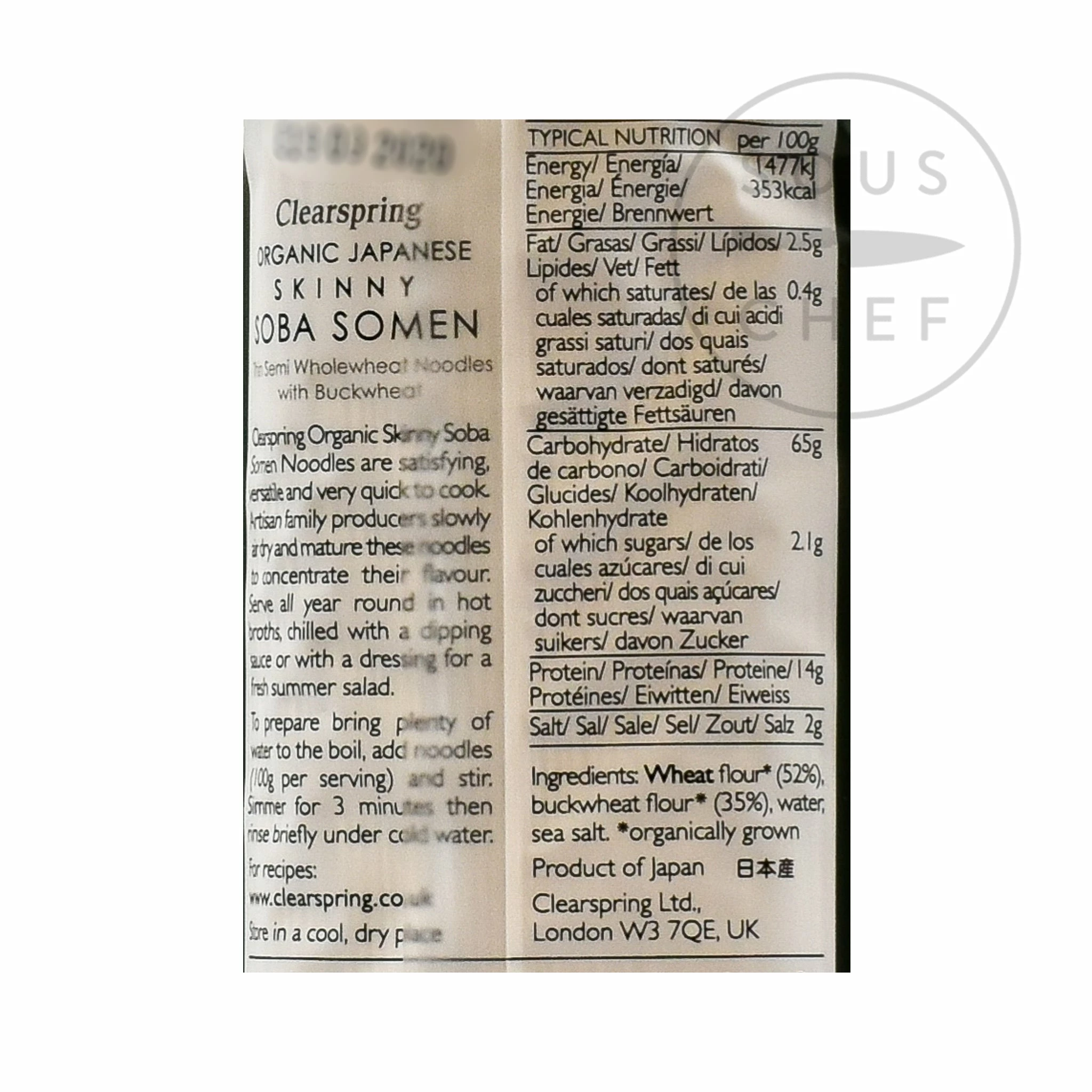 Ingredients Clearspring Organic Skinny Soba Somen Noodles 200g 4 Ingredients Clearspring Organic Skinny Soba Somen Noodles 200g