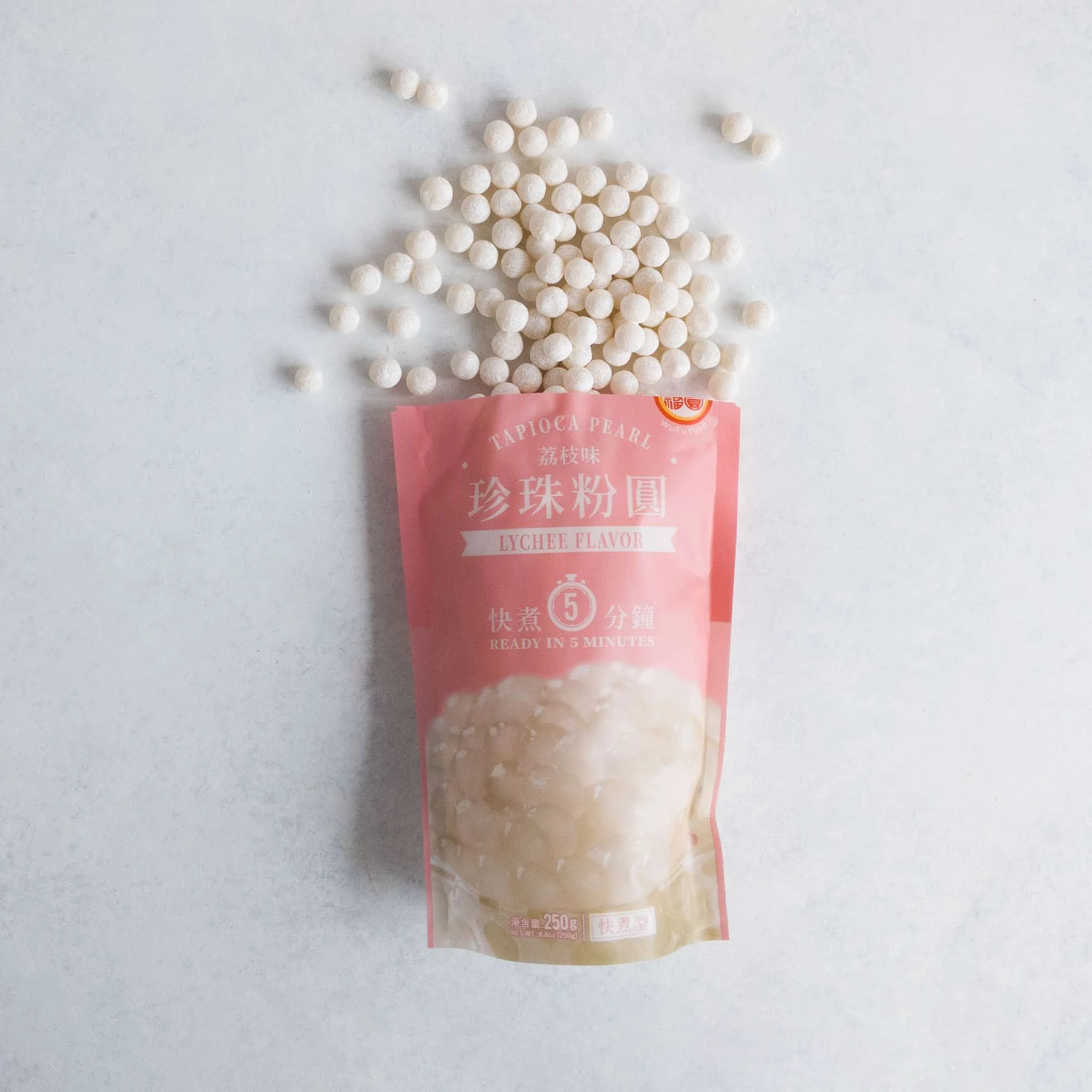 WFY Lychee Flavour Tapioca Pearls 250g 4 WFY Lychee Flavour Tapioca Pearls 250g