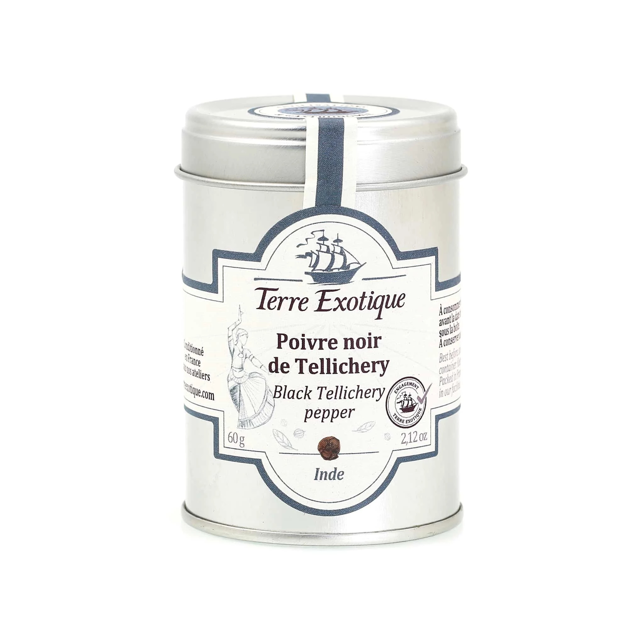 Terre Exotique Black Tellichery Pepper 60g Ingredients 3 Terre Exotique Black Tellichery Pepper 60g Ingredients