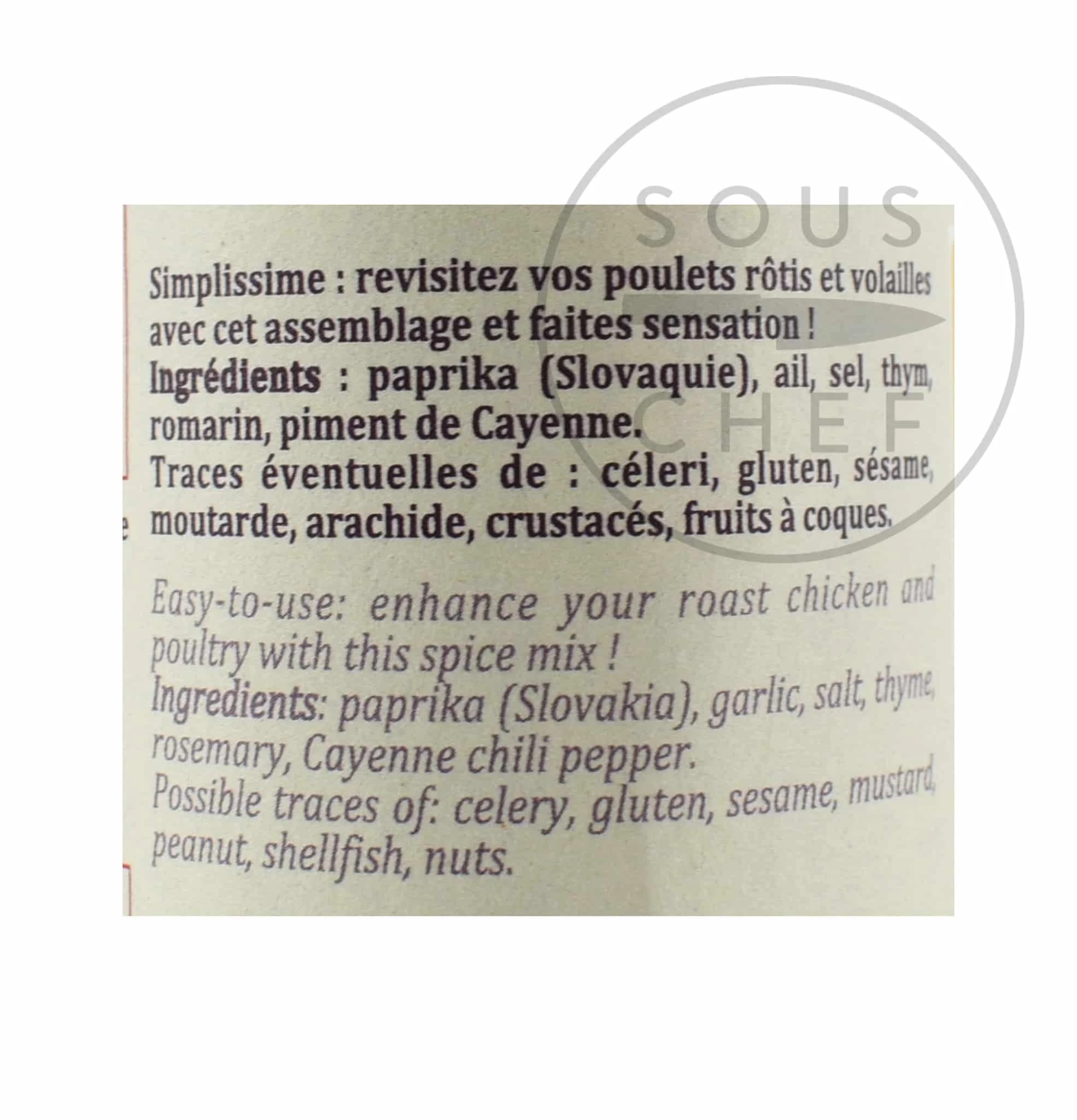 Ingredients Terre Exotique Roast Chicken Spice Blend 70g 7 Ingredients Terre Exotique Roast Chicken Spice Blend 70g