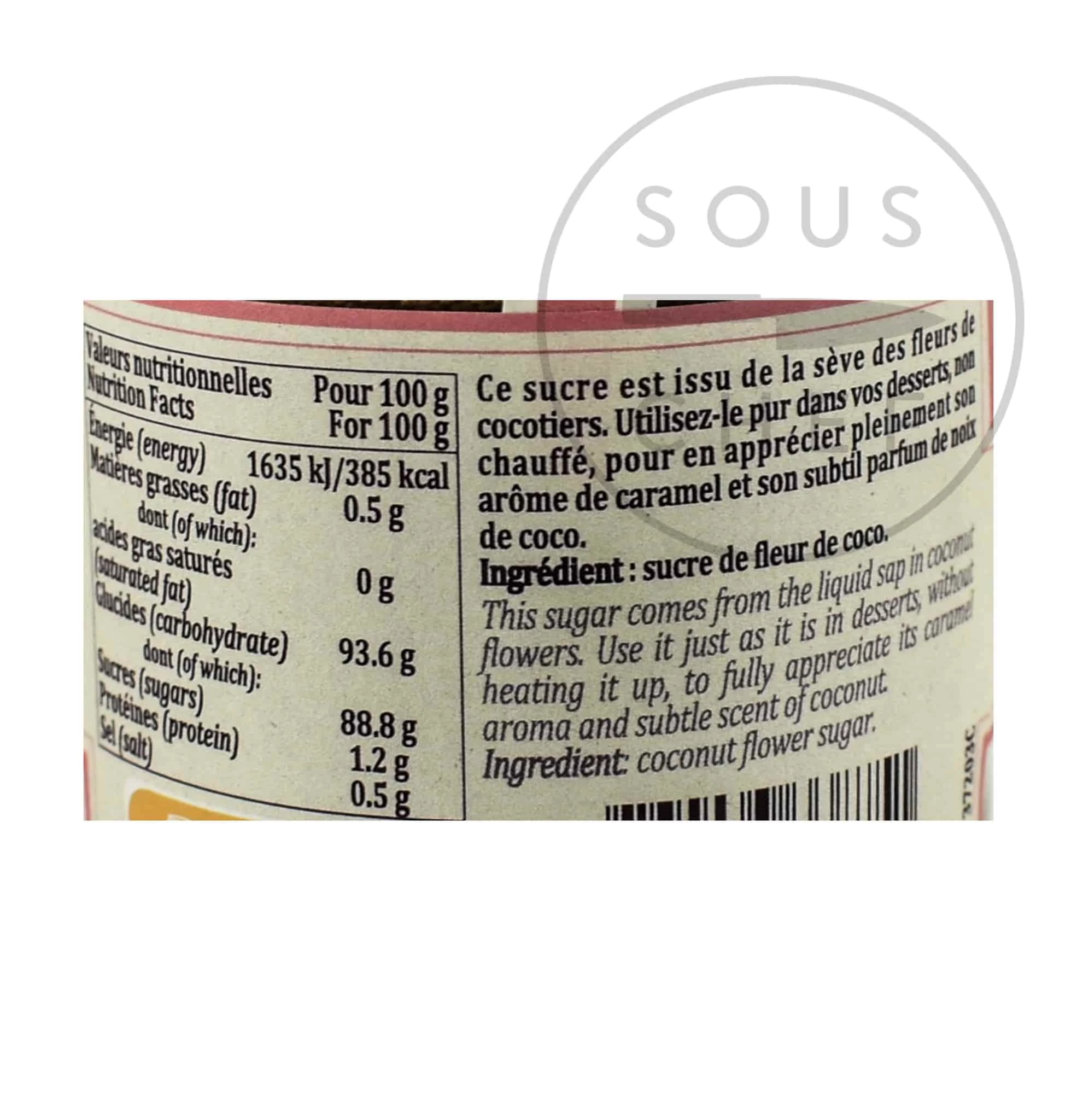 Terre Exotique Sugar From Coconut Flower 120g Ingredients 6 Terre Exotique Sugar From Coconut Flower 120g Ingredients