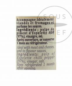 Terre Exotique Espelette Chilli Pepper Puree 90g Ingredients 9 Terre Exotique Espelette Chilli Pepper Puree 90g Ingredients