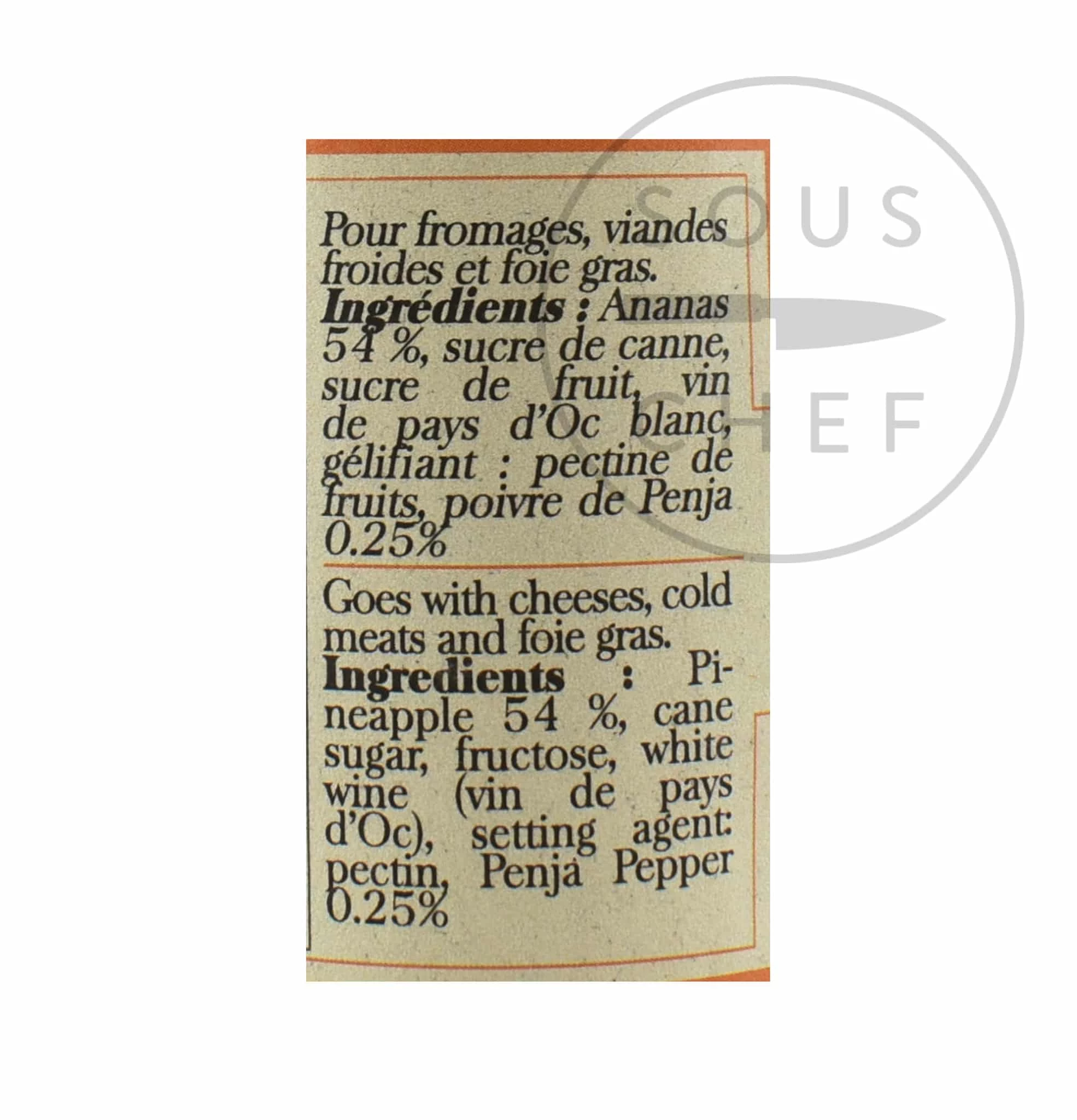 Terre Exotique Pineapple Chutney With Penja Pepper 100g Ingredients 5 Terre Exotique Pineapple Chutney With Penja Pepper 100g Ingredients