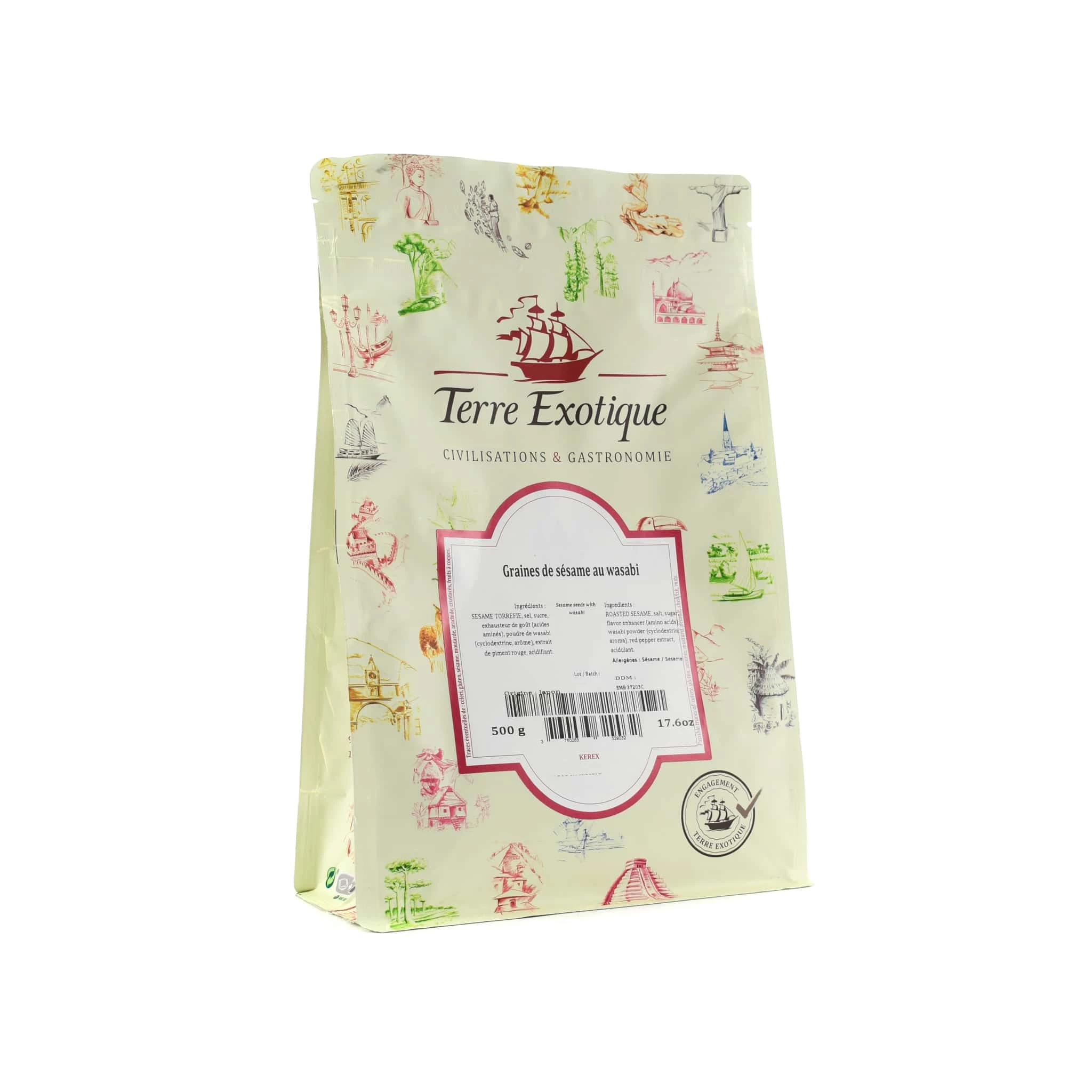 Ingredients Terre Exotique Sesame Seeds With Wasabi 500g 3 Ingredients Terre Exotique Sesame Seeds With Wasabi 500g
