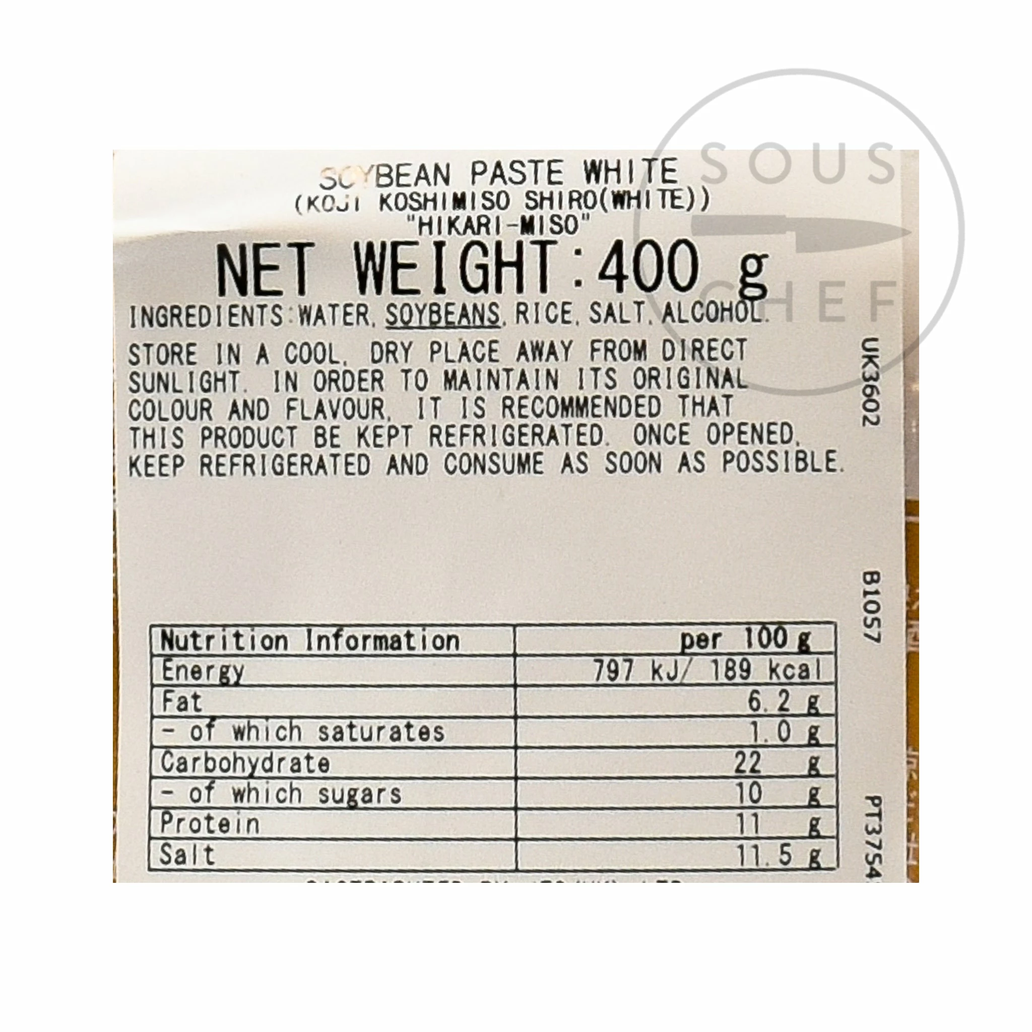 Hikari White Miso 400g Ingredients 5 Hikari White Miso 400g Ingredients