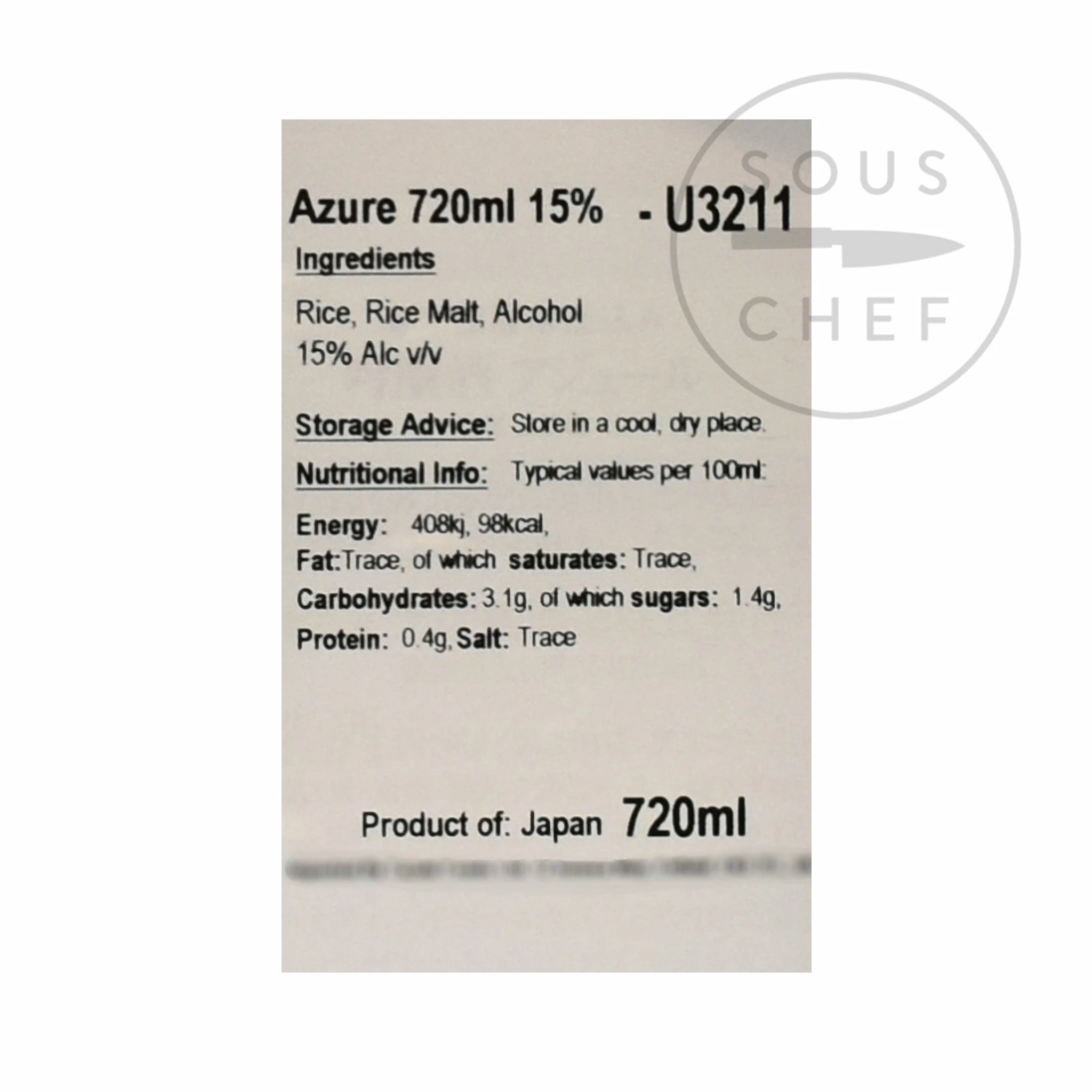 Tosatsuru Azure Sake 720ml 5 Tosatsuru Azure Sake 720ml