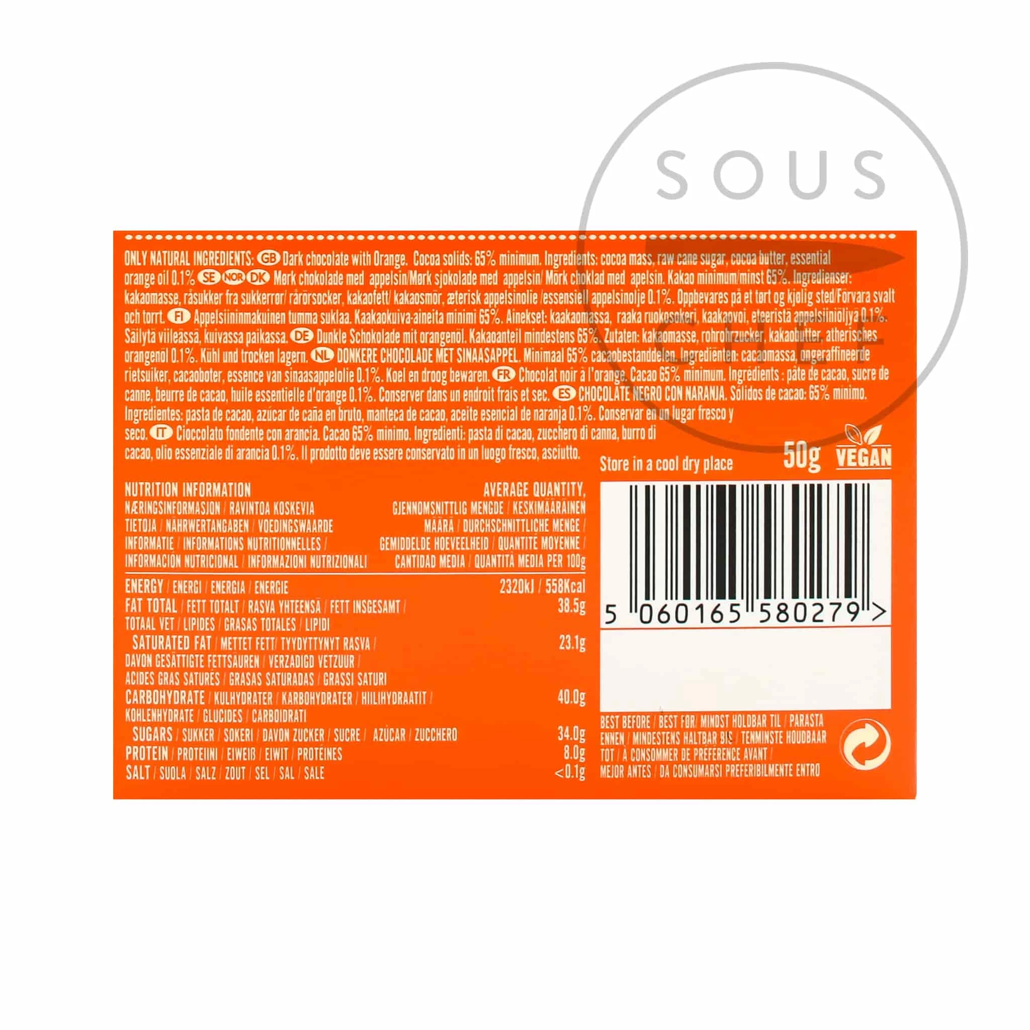 Willie's Cacao Luscious Orange 65% Dark Chocolate 50g 4 Willie's Cacao Luscious Orange 65% Dark Chocolate 50g
