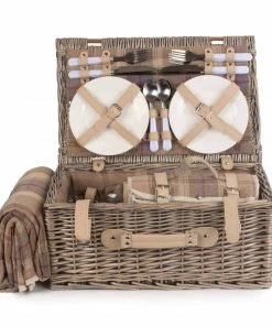 Willow Direct Tartan Picnic Hamper For 4 Lavender 10 Willow Direct Tartan Picnic Hamper For 4 Lavender